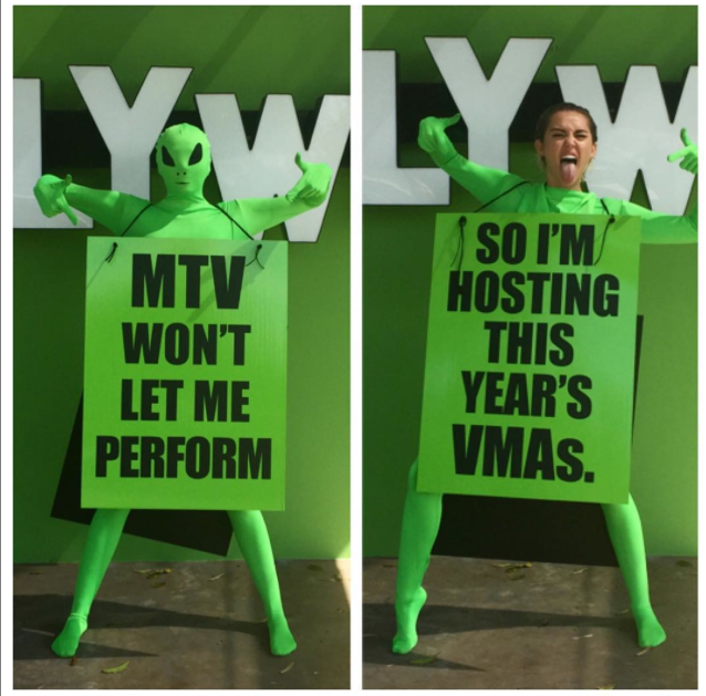 Miley Cyrus MTV VMA announcement Instagram