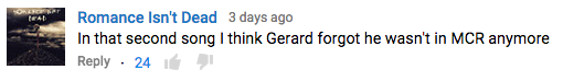 Gerard Way Pinkish comments