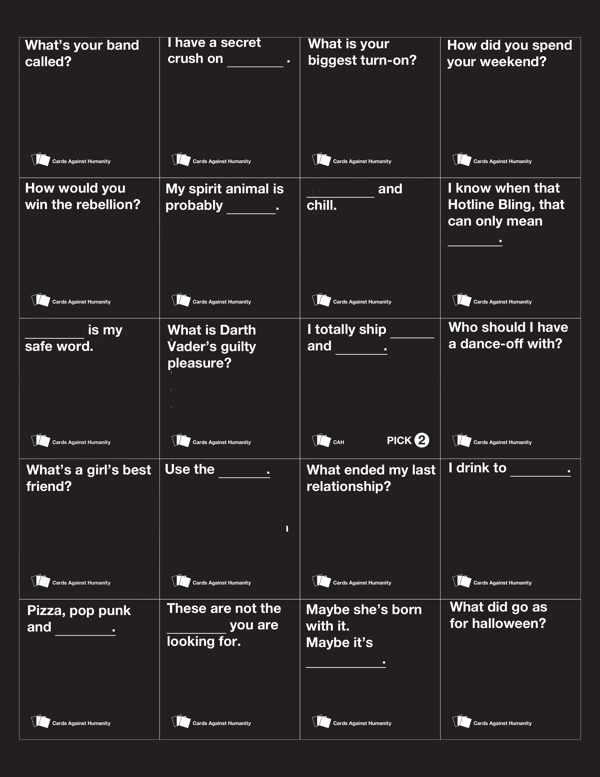 Cards Against Star Wars
