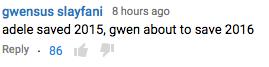 Gwen youTube Comments 5