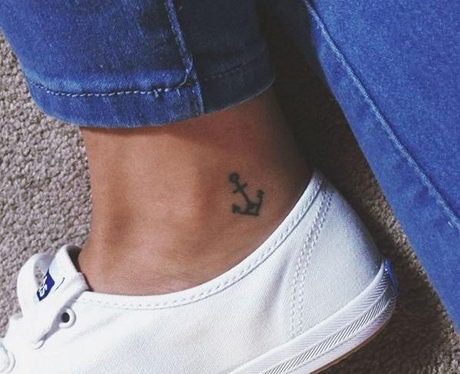 Tiny Tattoos  Classic Anchor  on the ankle  15 