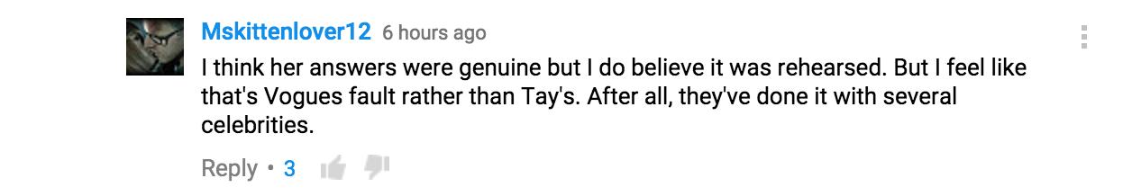 taylor swift comment