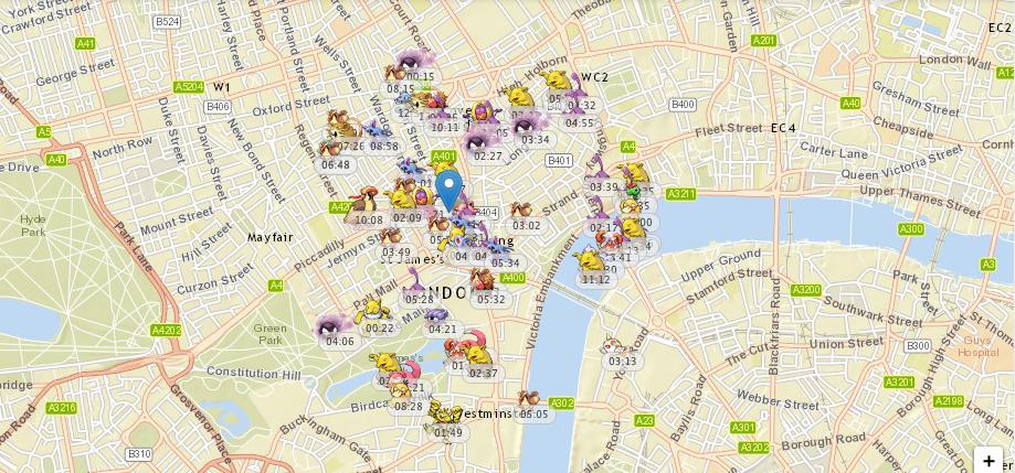 London Pokemon Locations Map