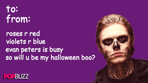 Evan Peters Halloween Valentine 