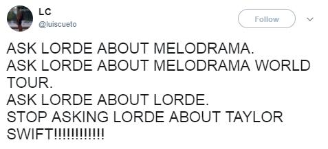 Lorde Melodrama topic tweet 