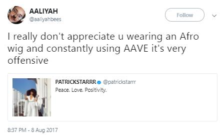 Patrick Tweet reaction 