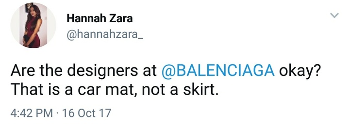 Balenciaga mat skirt reaction 2