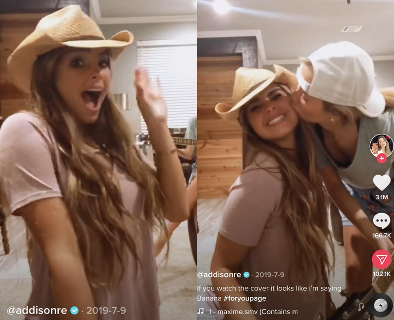 What is Addison Rae's first TikTok?